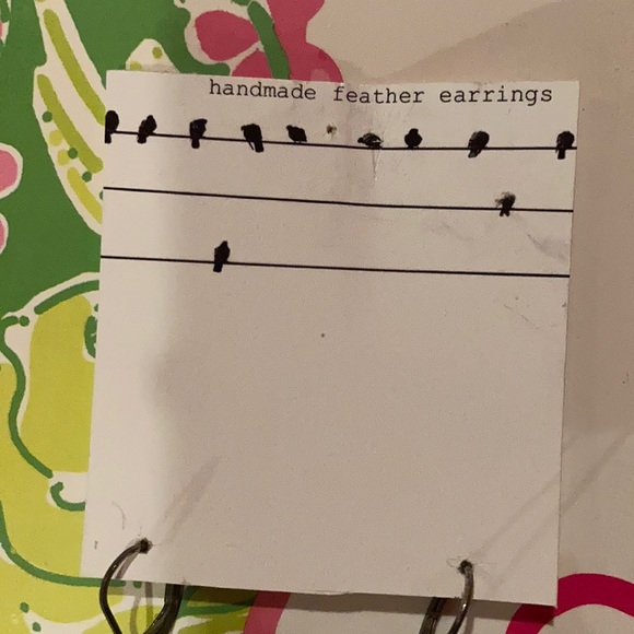 Handmade feather earrings- three tier - Picture 3 of 4